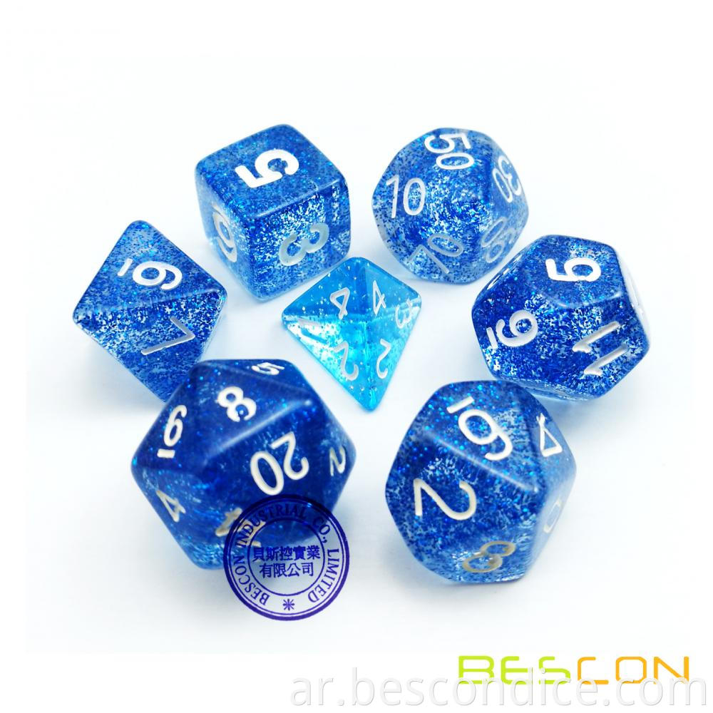 Glitter Transparent Role Playing Dice Assorted Colors 3